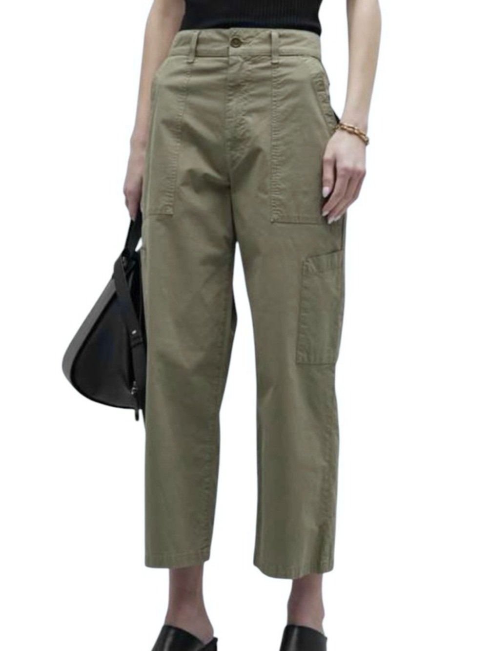 AGOLDE Cotton Women's High Rise Daria Utility Pant Olive Green Size 28 - Picture 4 of 14